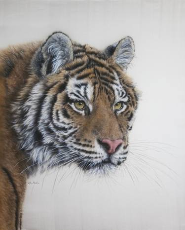 Desire -  hyperrealistic tiger portrait on silk thumb