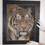 Hyper realistic silk painted Tiger portrait