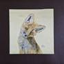 Curious Fox painted on silk