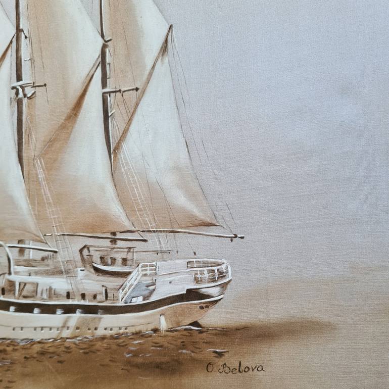 Original Ship Painting by Olga Belova