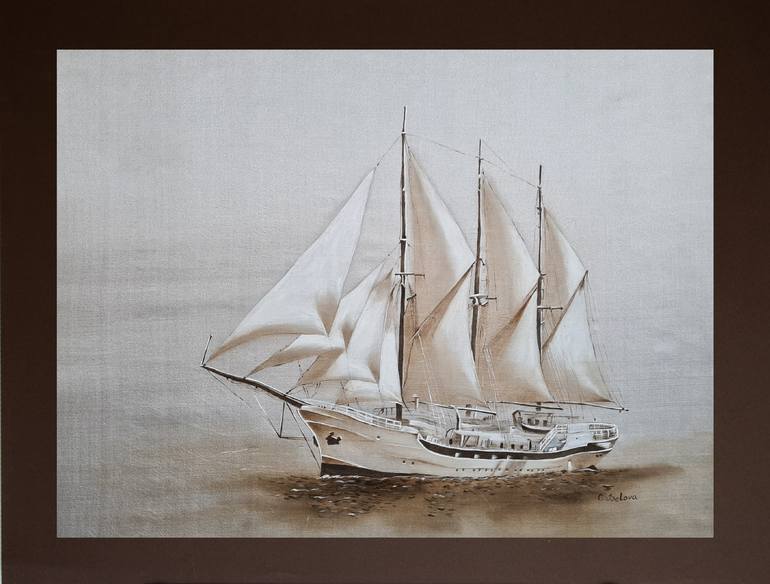 Original Ship Painting by Olga Belova