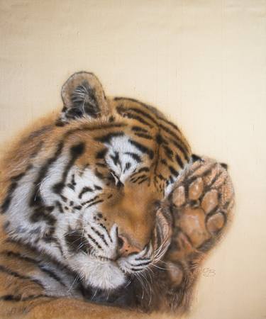 Silk Painting, big cat, animals, wildlife, nature thumb