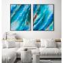 Blue Abstract Summer Thunderstorm painted on silk  Silk painted wall art. Blue Abstract painting, abstract art, art deco, Hanging, contemporary art, Acrylic painting, light, gold abstract, art on silk, blue painting, art at home