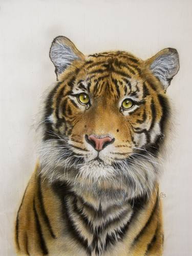 Tiger Naresh – Silk painting, contemporary art, realism thumb