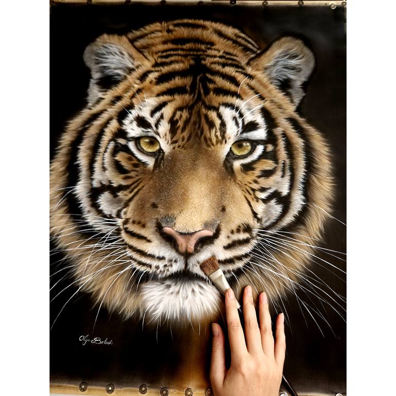 Original Art Deco Animal Painting by Olga Belova