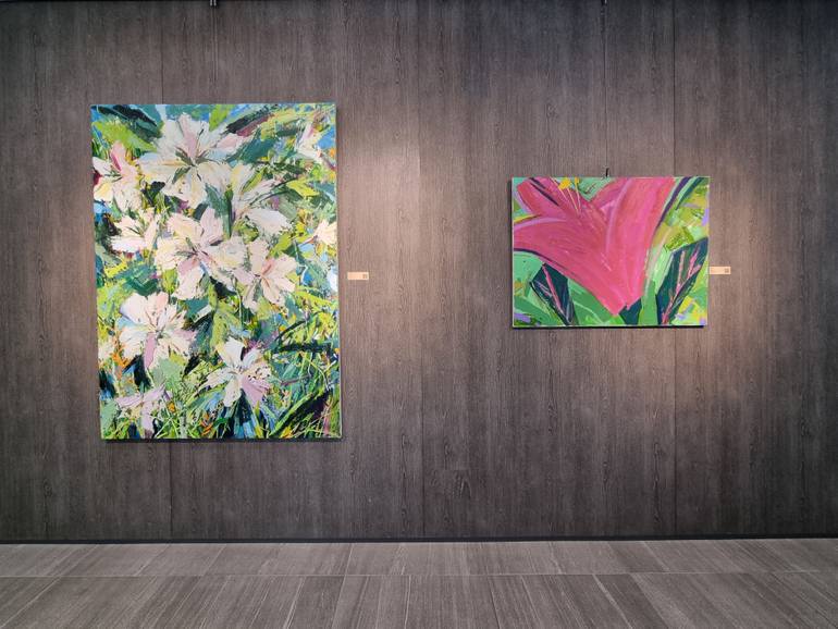 Original Abstract Floral Painting by Eun-Hye Seo