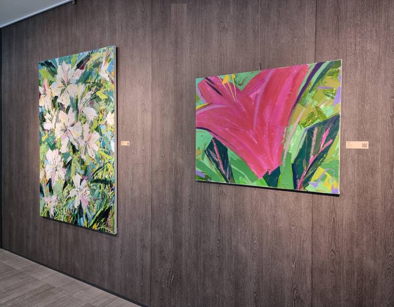 Original Abstract Floral Painting by Eun-Hye Seo