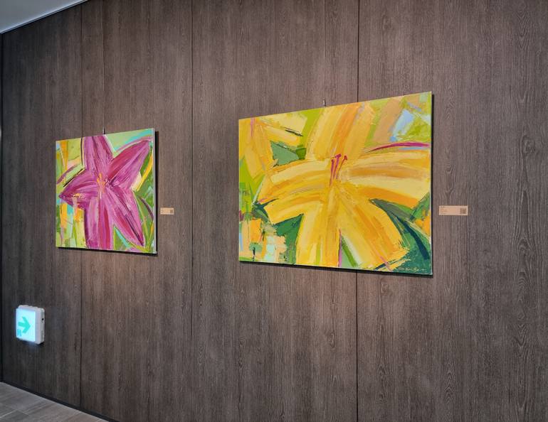 Original Abstract Floral Painting by Eun-Hye Seo