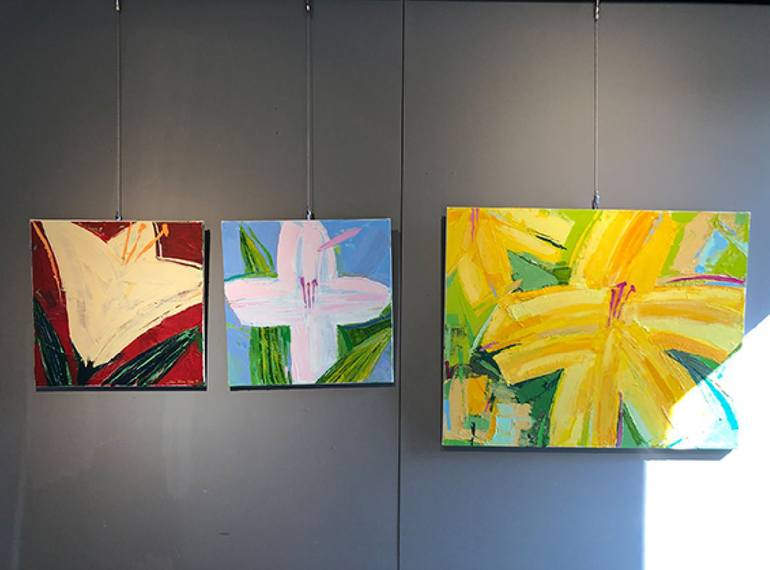 Original Art Deco Floral Painting by Eun-Hye Seo