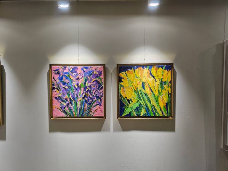 Original Abstract Floral Painting by Eun-Hye Seo