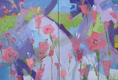 Original Abstract Floral Paintings by Eun-Hye Seo