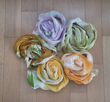 Set of 5 hand-painted scarves (Sale) thumb