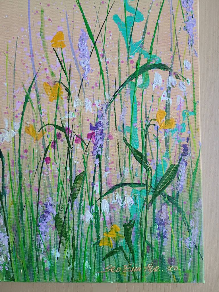 Original Abstract Floral Painting by Eun-Hye Seo