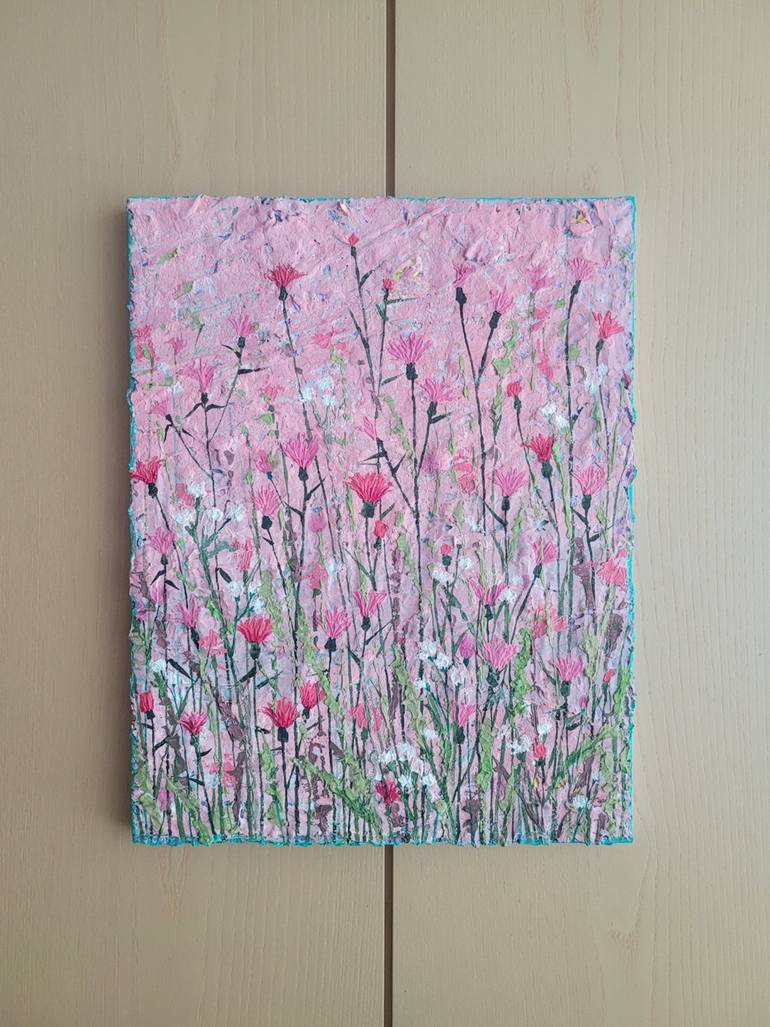 Original Abstract Floral Painting by Eun-Hye Seo