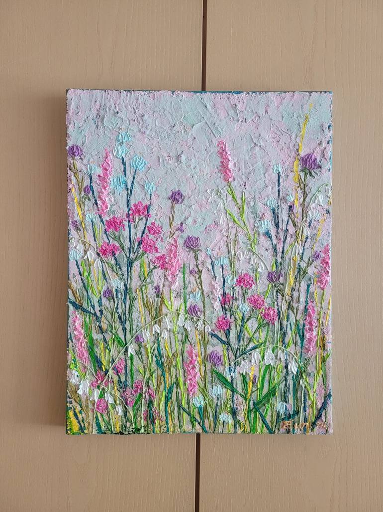 Original Abstract Garden Painting by Eun-Hye Seo