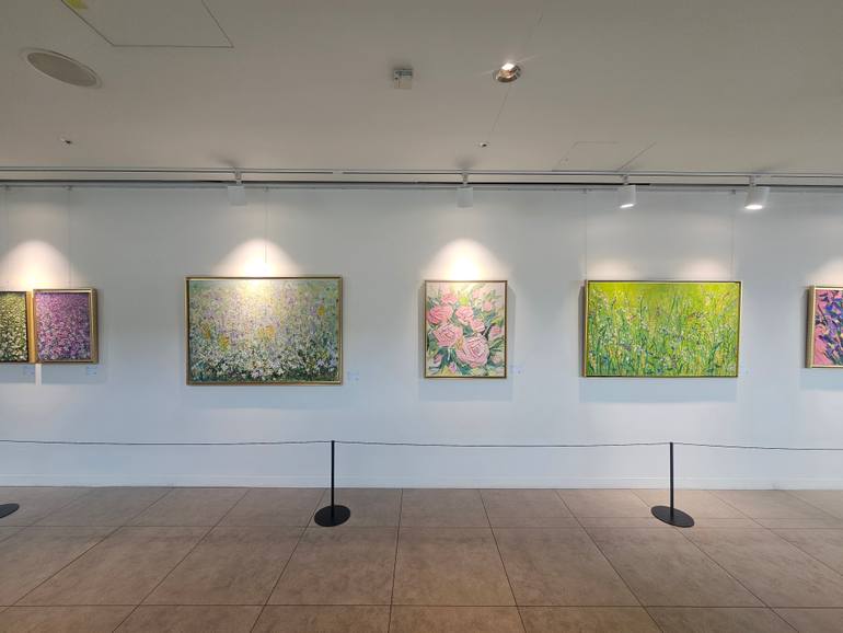 Original Abstract Garden Painting by Eun-Hye Seo