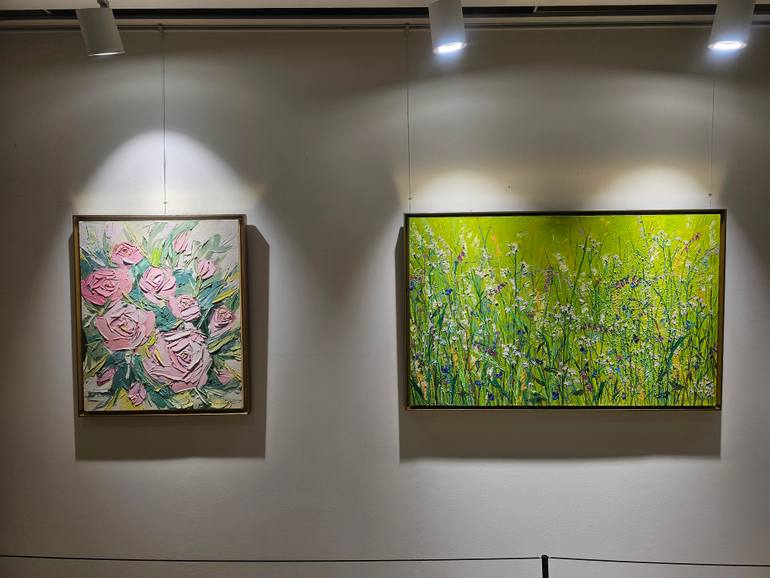Original Abstract Garden Painting by Eun-Hye Seo