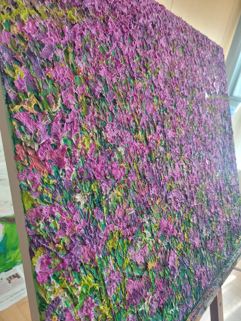 Original Abstract Garden Painting by Eun-Hye Seo