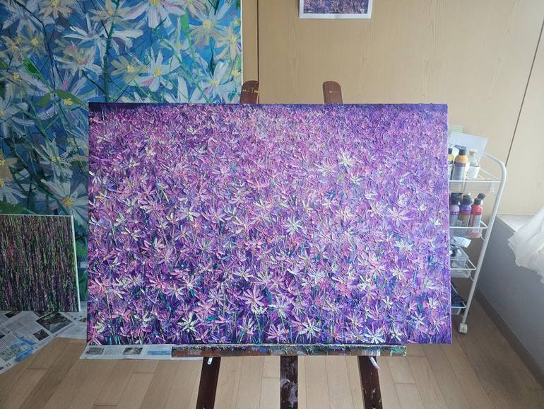 Original Abstract Floral Painting by Eun-Hye Seo