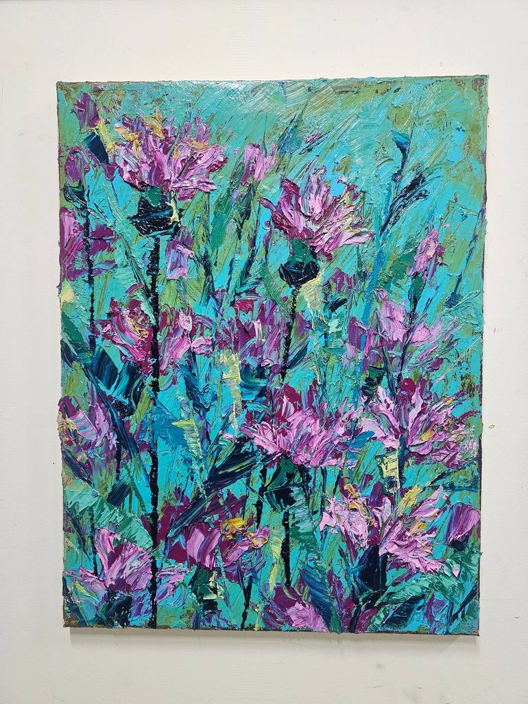 Original Abstract Floral Painting by Eun-Hye Seo