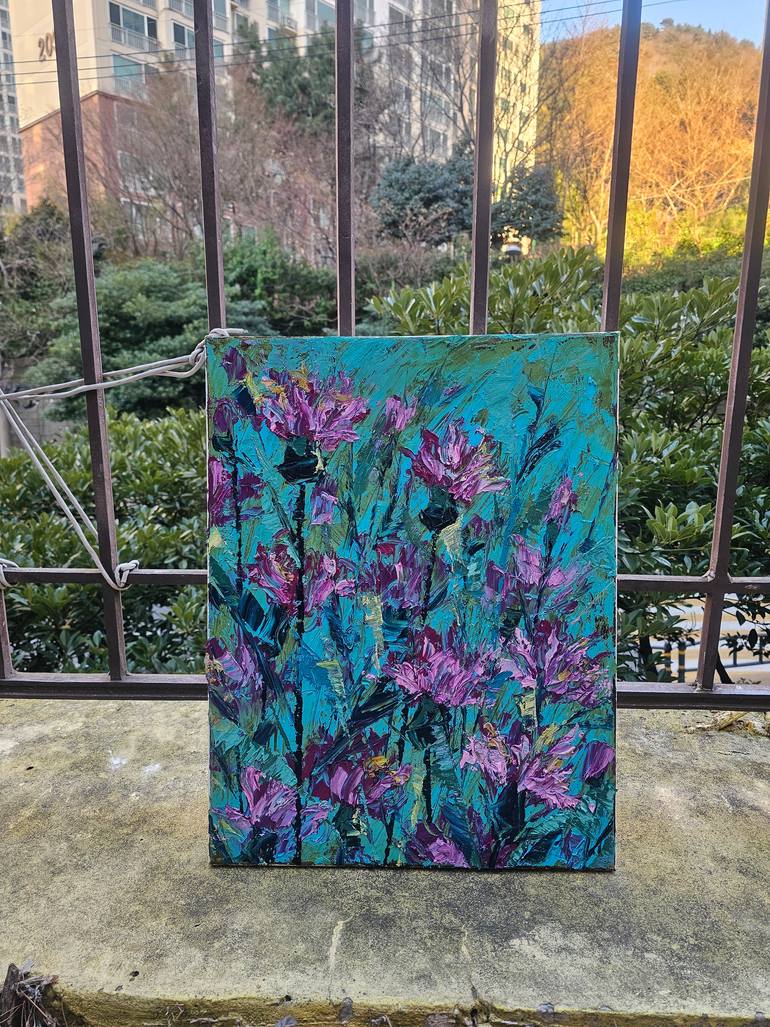 Original Abstract Floral Painting by Eun-Hye Seo