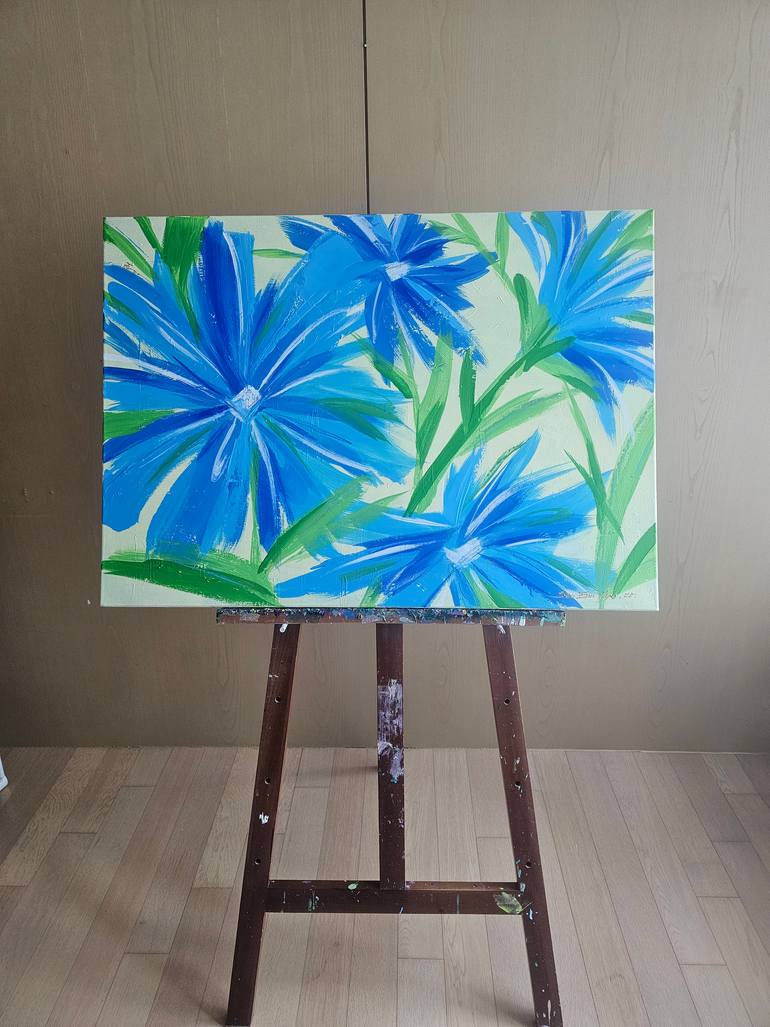 Original Abstract Garden Painting by Eun-Hye Seo