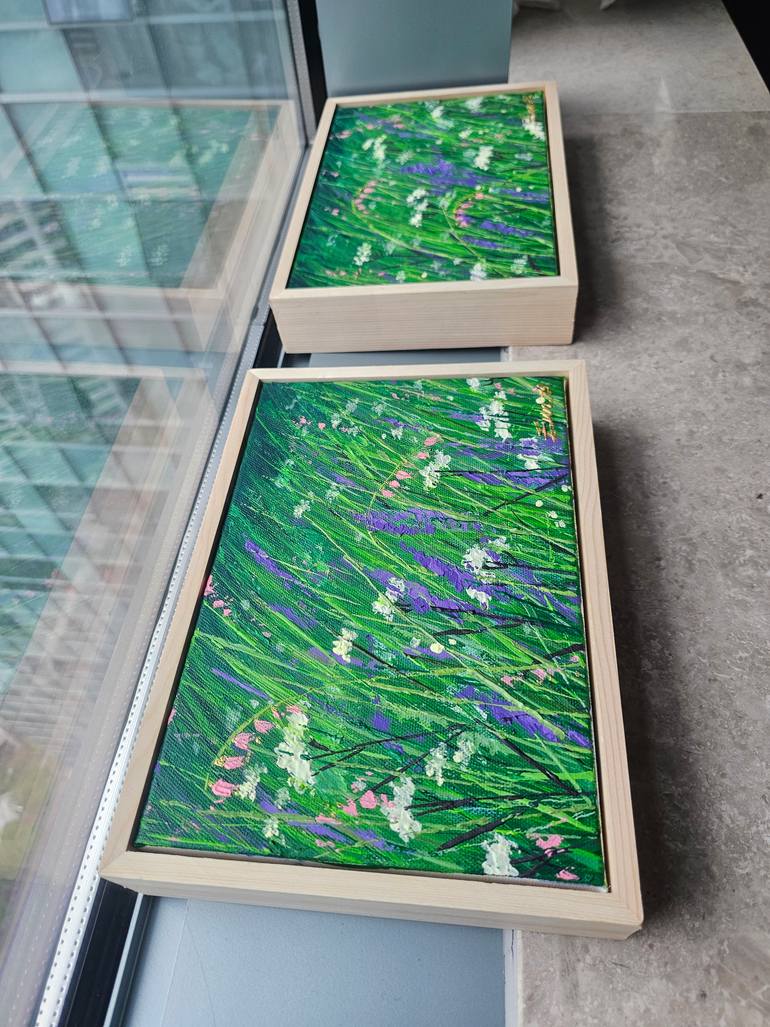 Original Abstract Floral Painting by Eun-Hye Seo