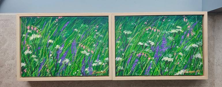 Original Abstract Floral Painting by Eun-Hye Seo