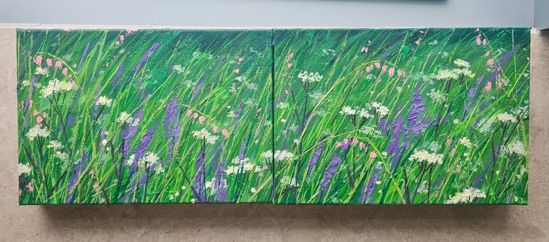 Original Abstract Floral Painting by Eun-Hye Seo
