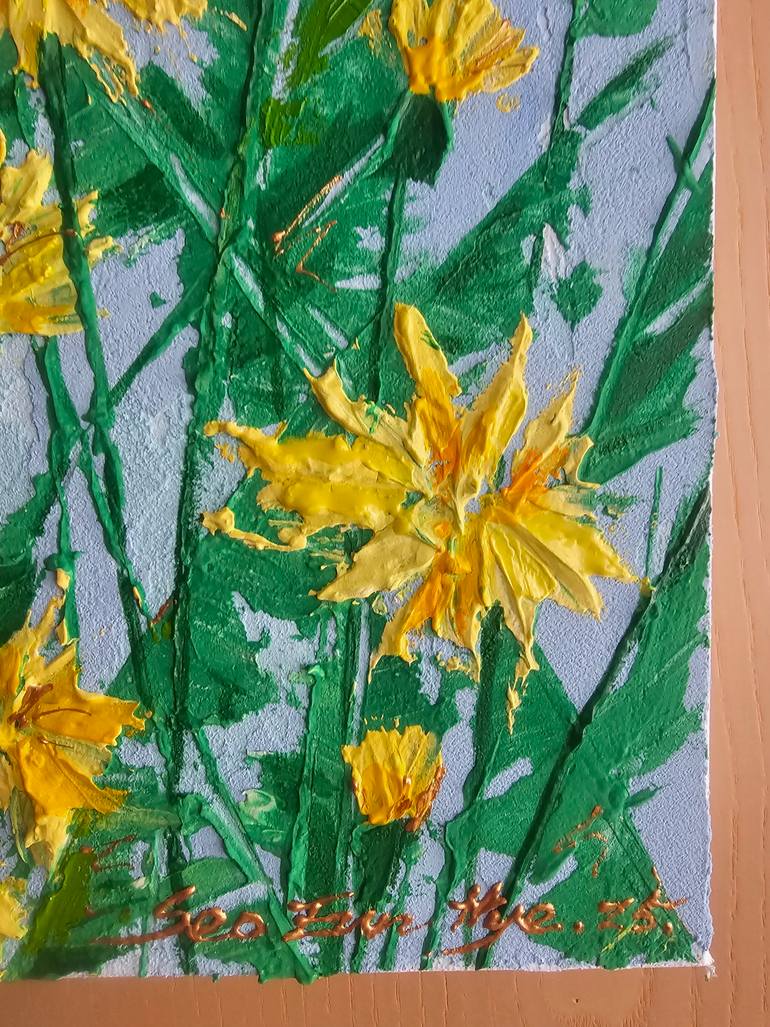 Original Abstract Floral Painting by Eun-Hye Seo