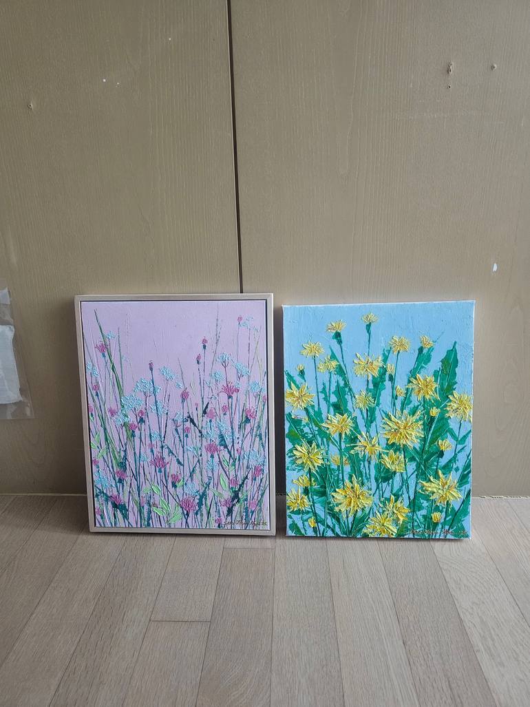 Original Abstract Floral Painting by Eun-Hye Seo