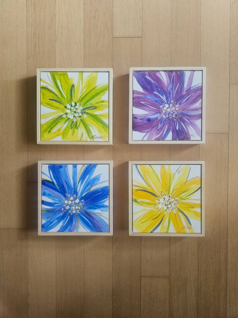 Original Abstract Floral Painting by Eun-Hye Seo