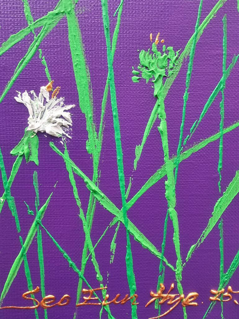 Original Abstract Floral Painting by Eun-Hye Seo