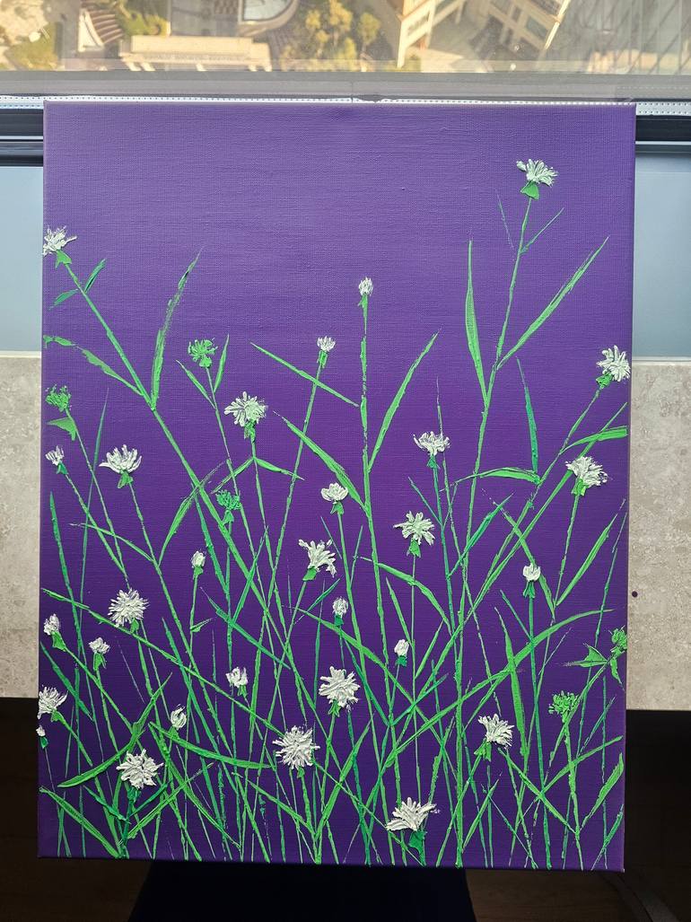 Original Abstract Floral Painting by Eun-Hye Seo