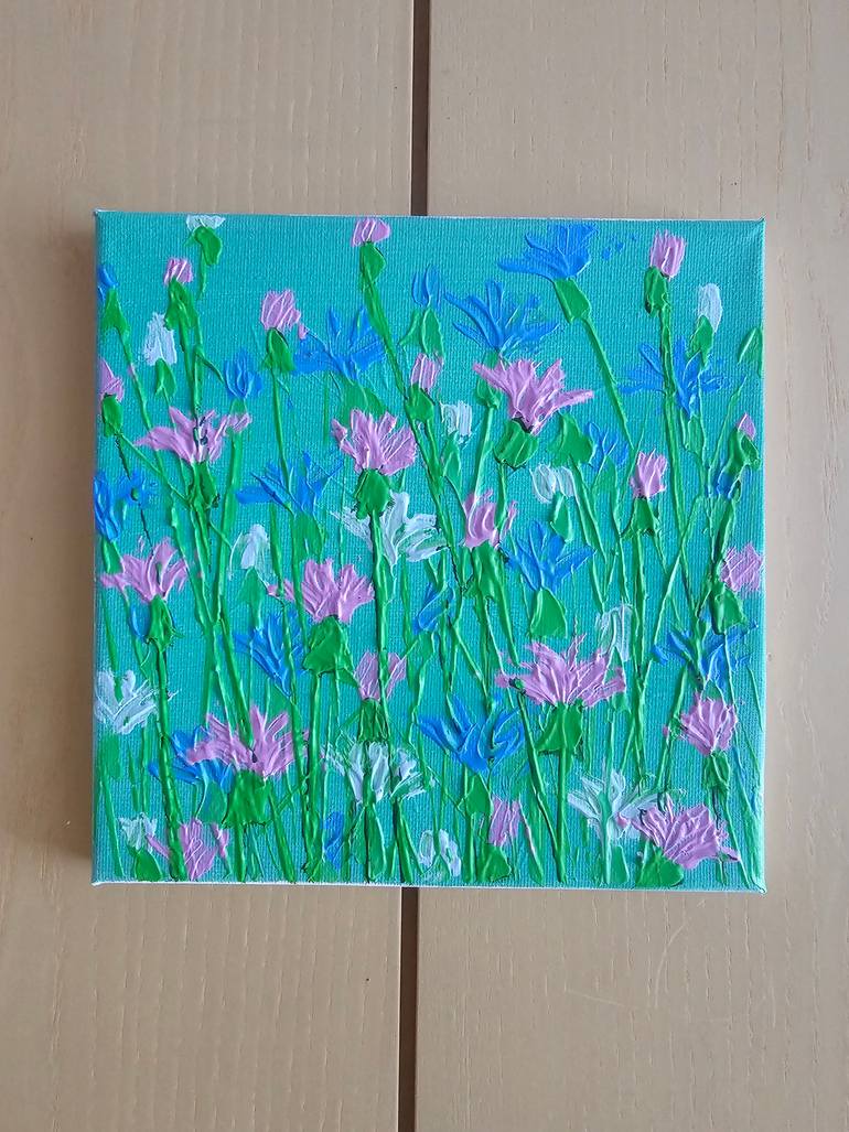 Original Art Deco Floral Painting by Eun-Hye Seo