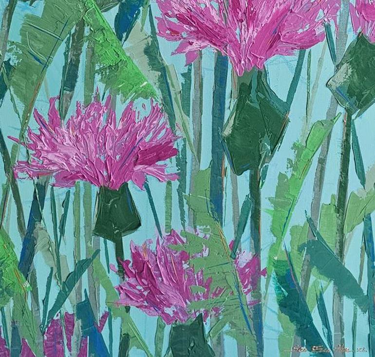 Original Abstract Floral Painting by Eun-Hye Seo