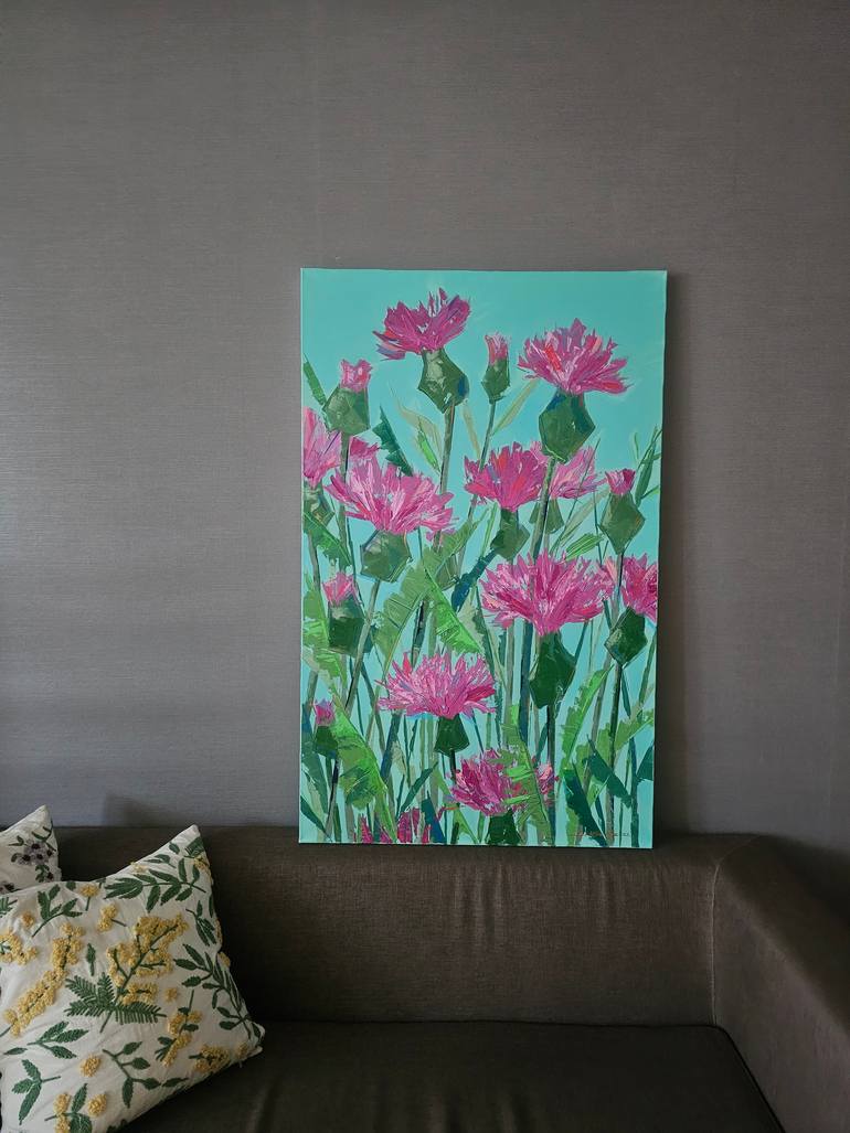 Original Abstract Floral Painting by Eun-Hye Seo