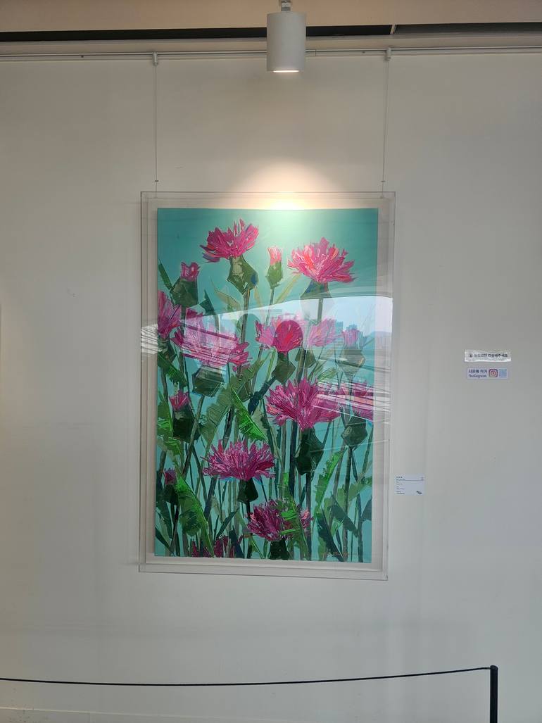 Original Abstract Floral Painting by Eun-Hye Seo