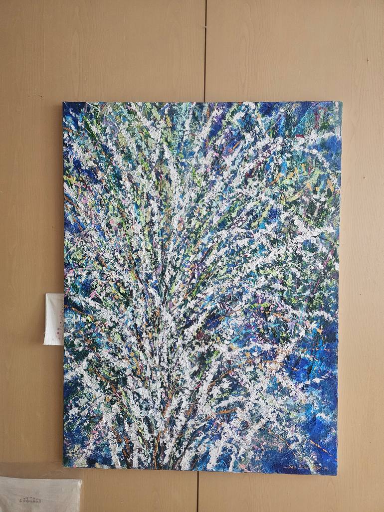 Original Abstract Floral Painting by Eun-Hye Seo