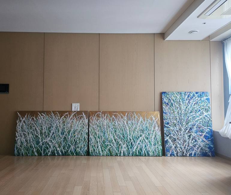 Original Abstract Floral Painting by Eun-Hye Seo