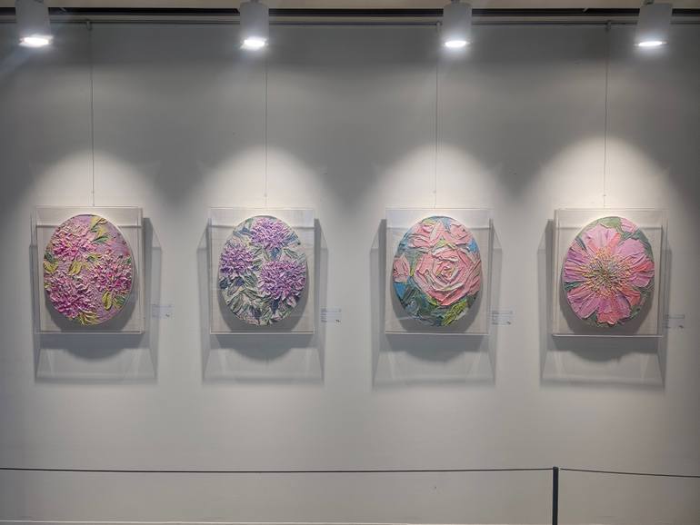 Original Abstract Floral Painting by Eun-Hye Seo