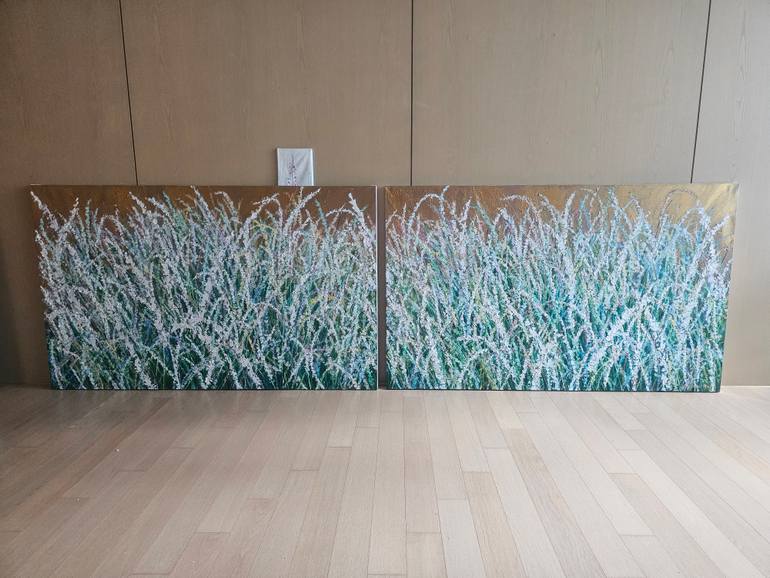 Original Abstract Floral Painting by Eun-Hye Seo