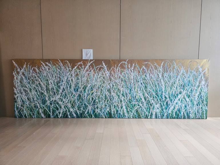 Original Abstract Floral Painting by Eun-Hye Seo