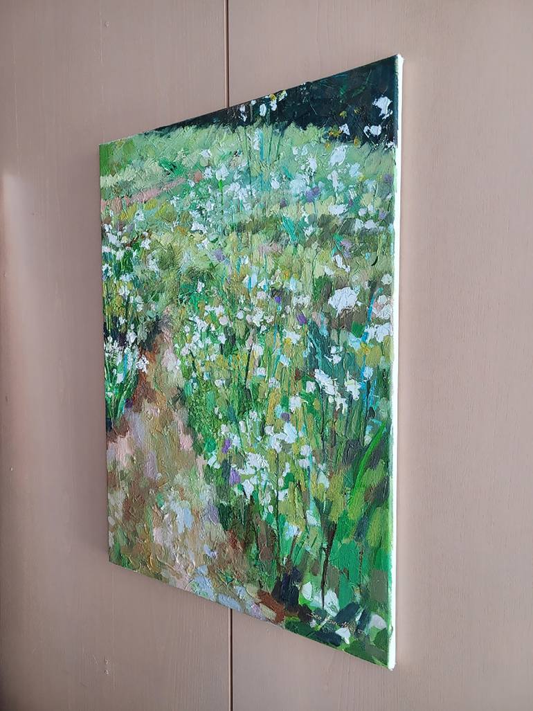 Original Impressionism Garden Painting by Eun-Hye Seo