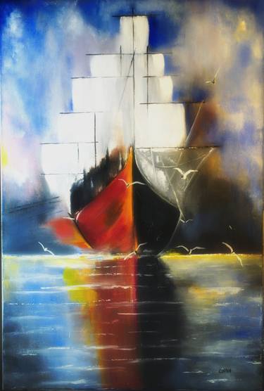 Print of Fine Art Ship Paintings by Liliya Kosilova