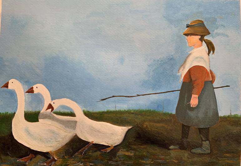 The Goose Girl Painting by Josephine Ho | Saatchi Art