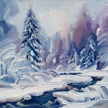 River in a snowy forest No.5 thumb