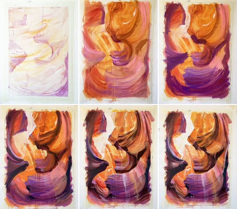 Original Abstract Landscape Painting by Ekaterina Glazkova