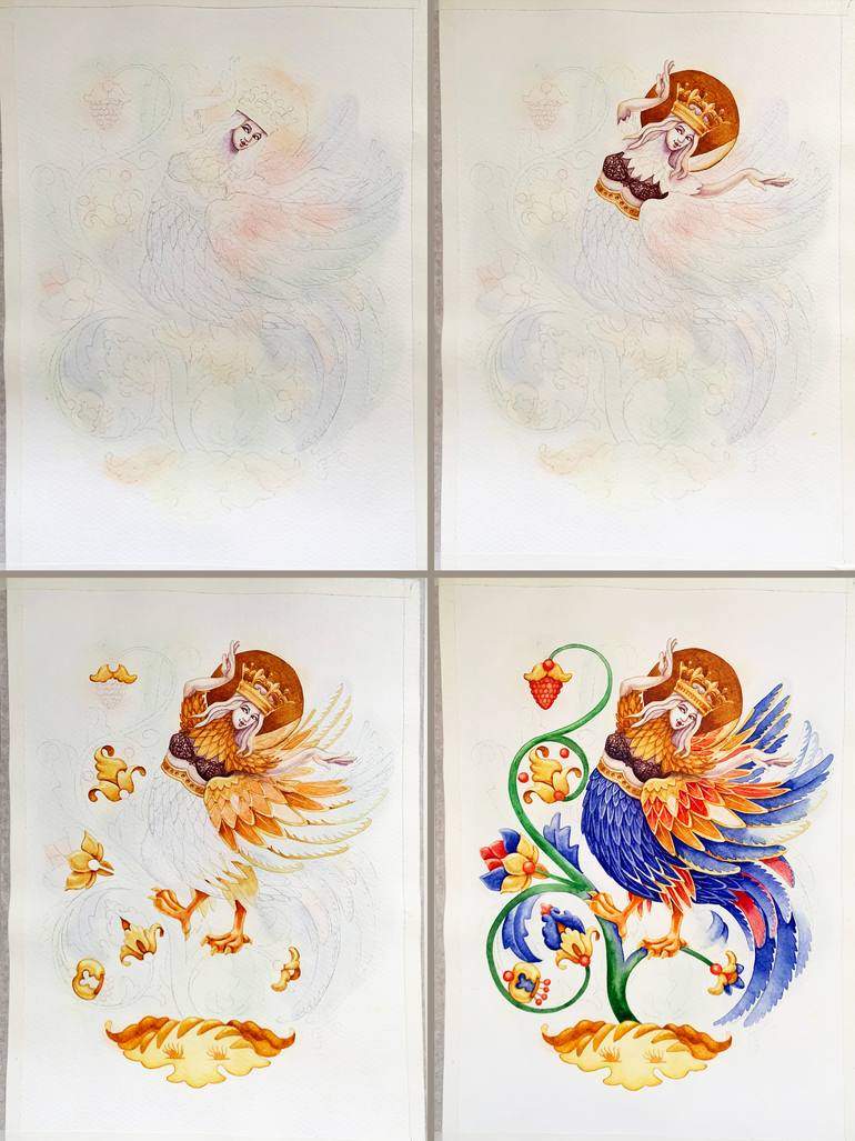 Original Baroque Women Painting by Ekaterina Glazkova