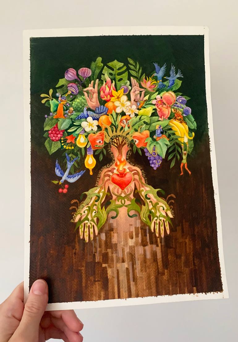 Original Conceptual People Painting by Ekaterina Glazkova